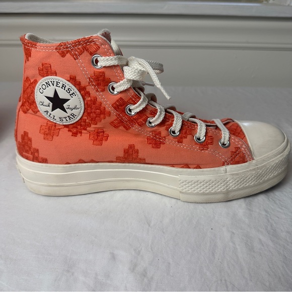 Converse Vibrant Coral Patterned High-Top Sneakers - Picture 5 of 7